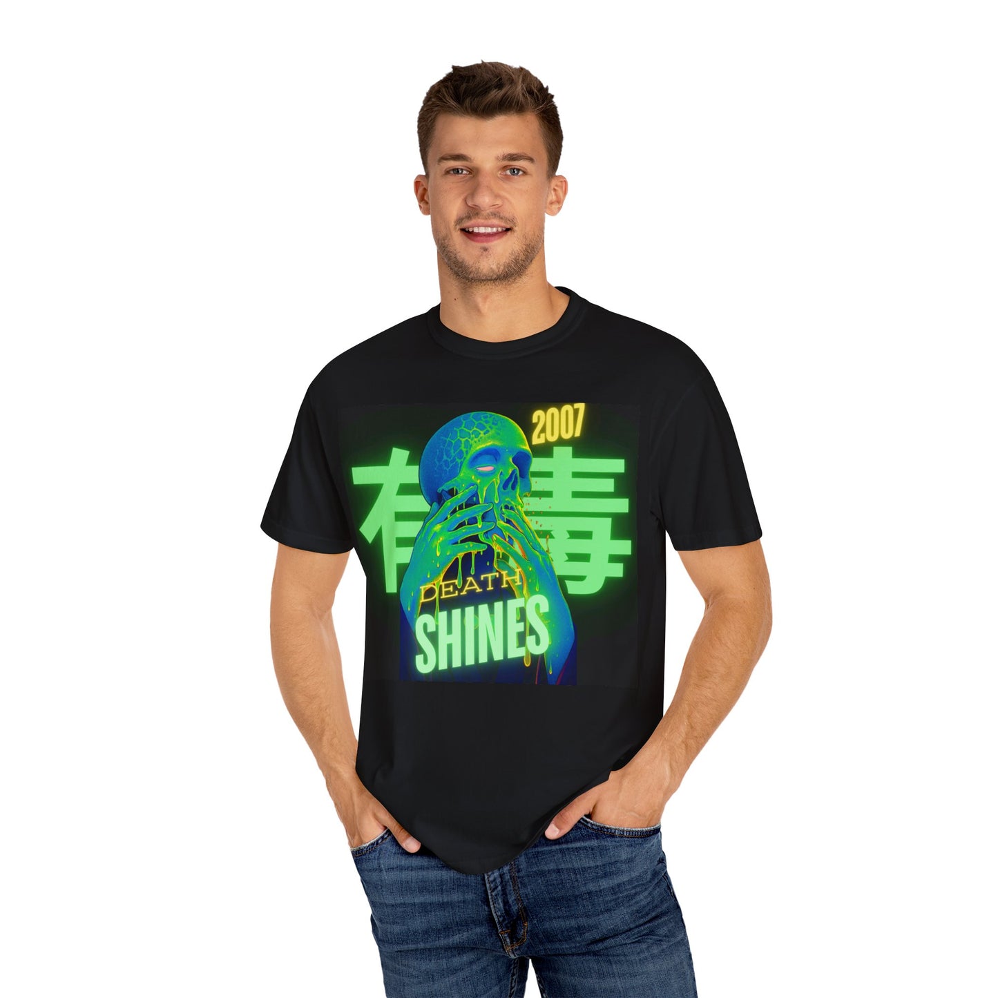 Neon Graphic T-shirt - Death Shines 2007, Streetwear Style Tee, Unisex Urban Fashion, Retro Aesthetic Top, Gift for Music Lovers