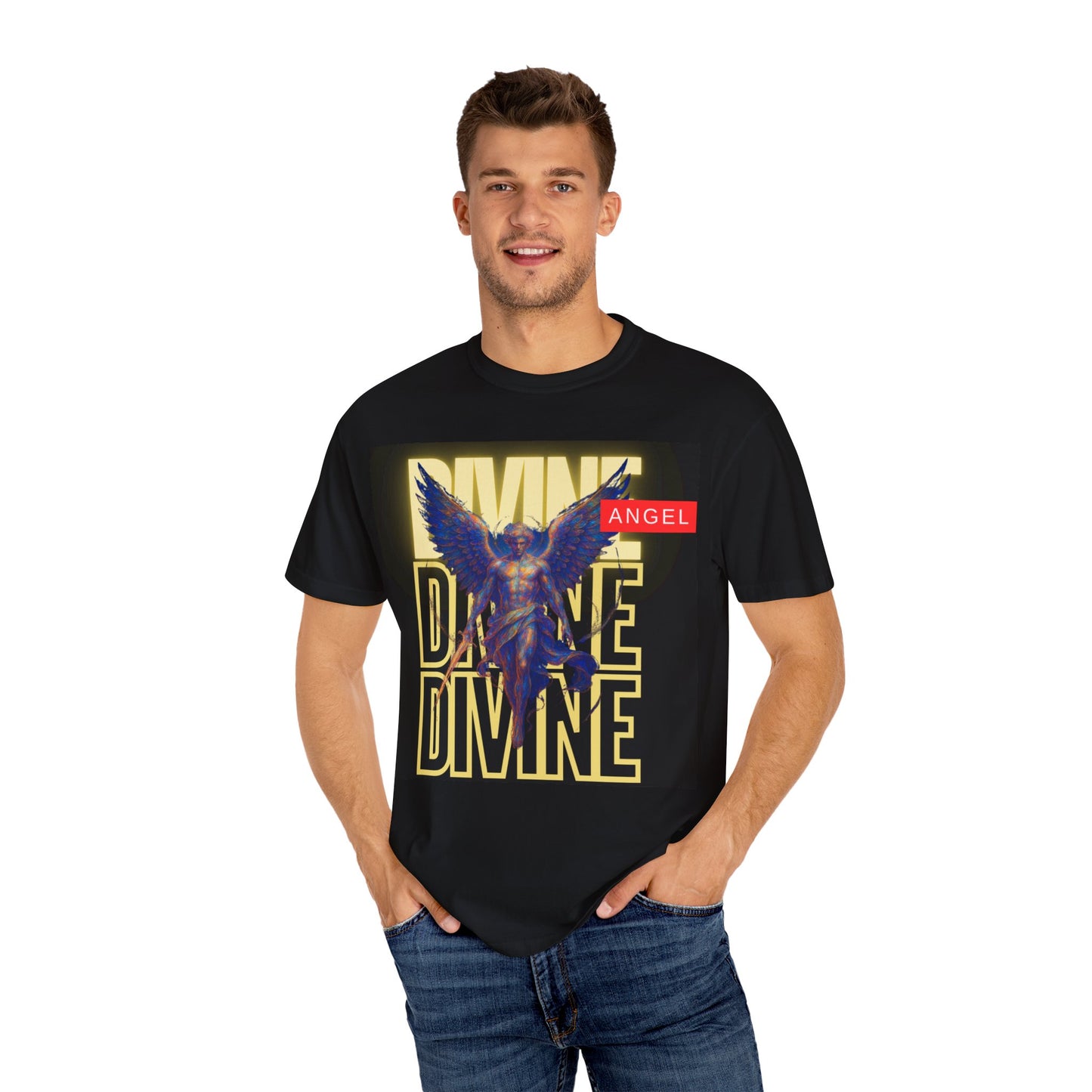 Divine Angel Graphic T-Shirt, Cool Unisex Tee, Trendy Streetwear, Gift for Spiritual Souls, Casual Summer Wear, Unique Fashion Statement