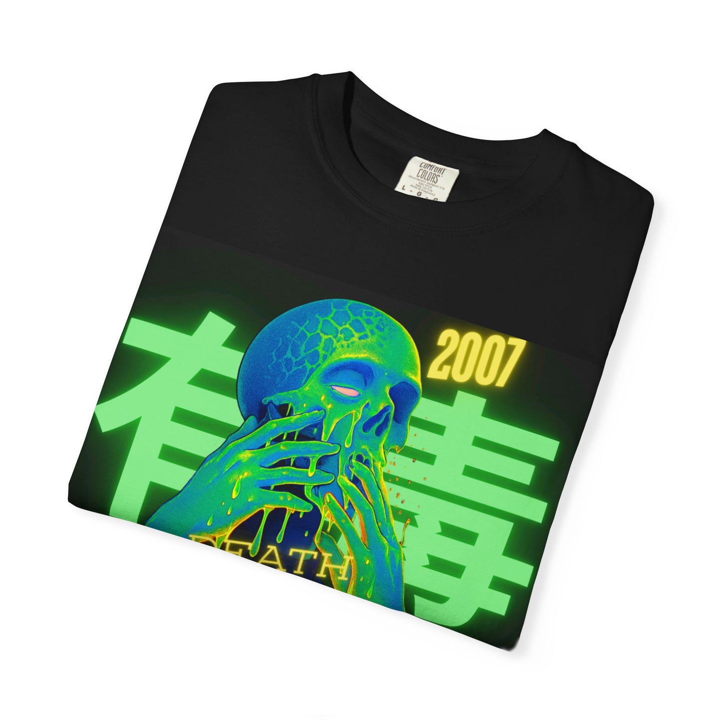 Neon Graphic T-shirt - Death Shines 2007, Streetwear Style Tee, Unisex Urban Fashion, Retro Aesthetic Top, Gift for Music Lovers