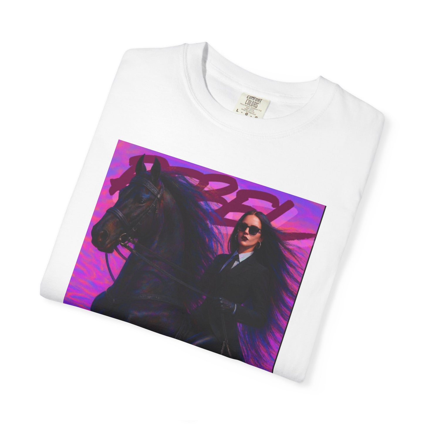 Rebel Equestrian Unisex Garment-Dyed T-shirt, Edgy Graphic Tee, Aesthetic Apparel, Gift for Horse Lovers, Festival Fashion, Unique Vibe