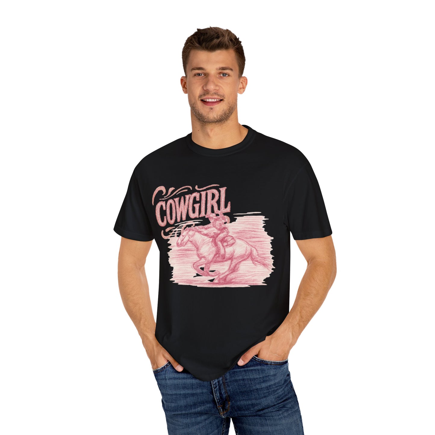 Cowgirl Graphic T-Shirt, Vintage Style Tee, Western Apparel, Gift for Her, Rodeo Outfit, Summer Fashion