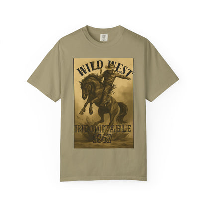 Wild West Unisex Garment-Dyed T-shirt | Western Rider Tee, Vintage Style, Cowboy Apparel, Gift for Horse Lovers, Casual Wear