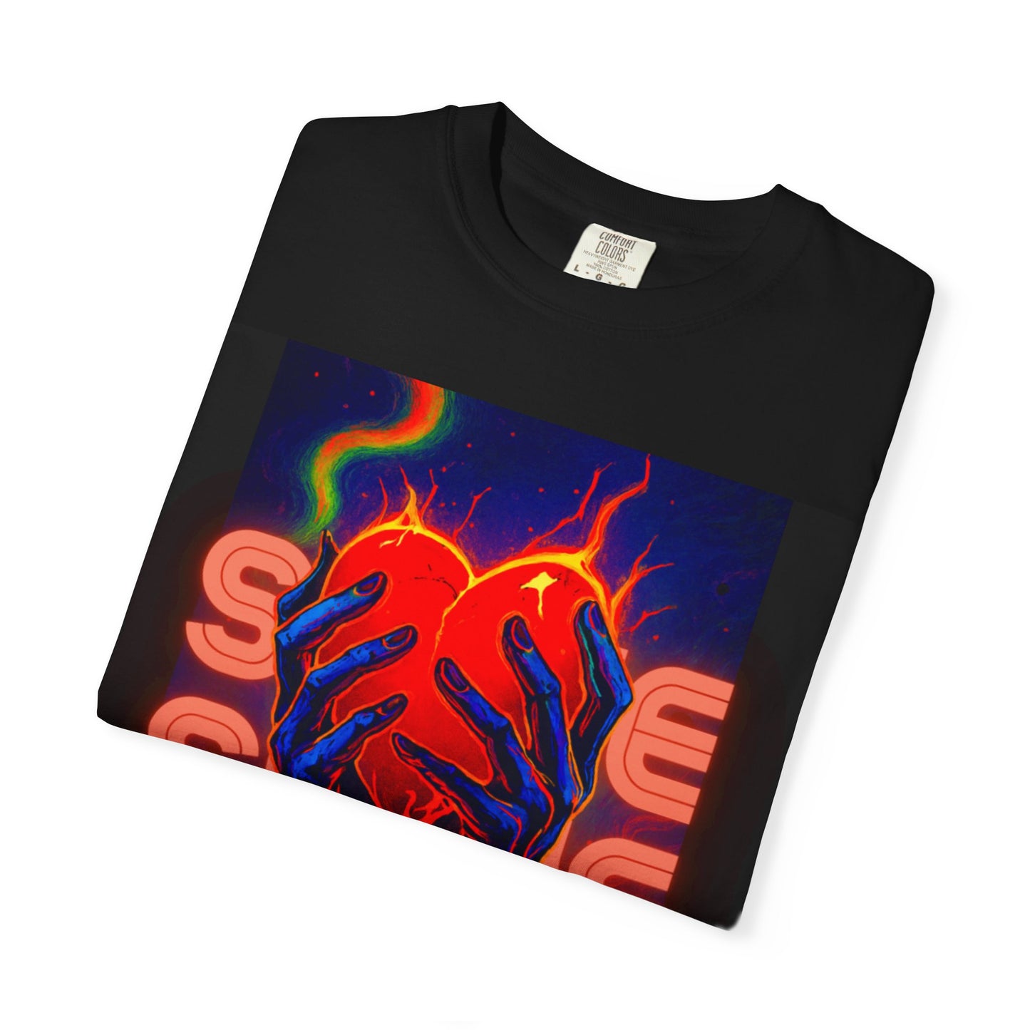 Vibrant Heart Art T-Shirt | Unisex Gift for Music Lovers, Festival Wear, Casual Streetwear, Unique Graphic Tee
