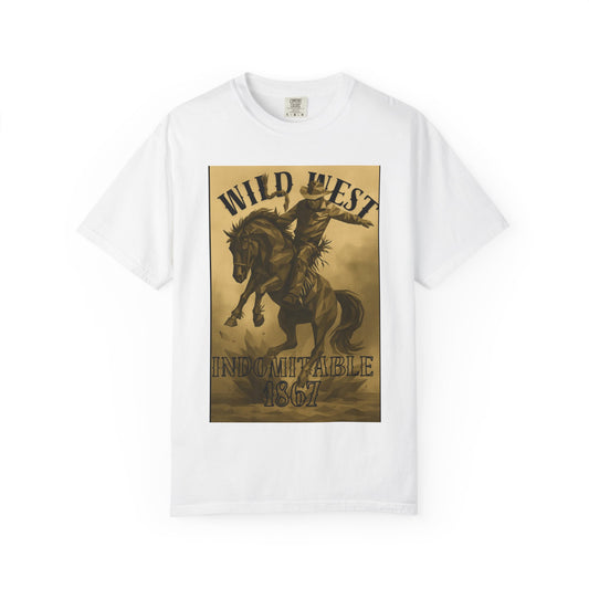 Wild West Unisex Garment-Dyed T-shirt | Western Rider Tee, Vintage Style, Cowboy Apparel, Gift for Horse Lovers, Casual Wear
