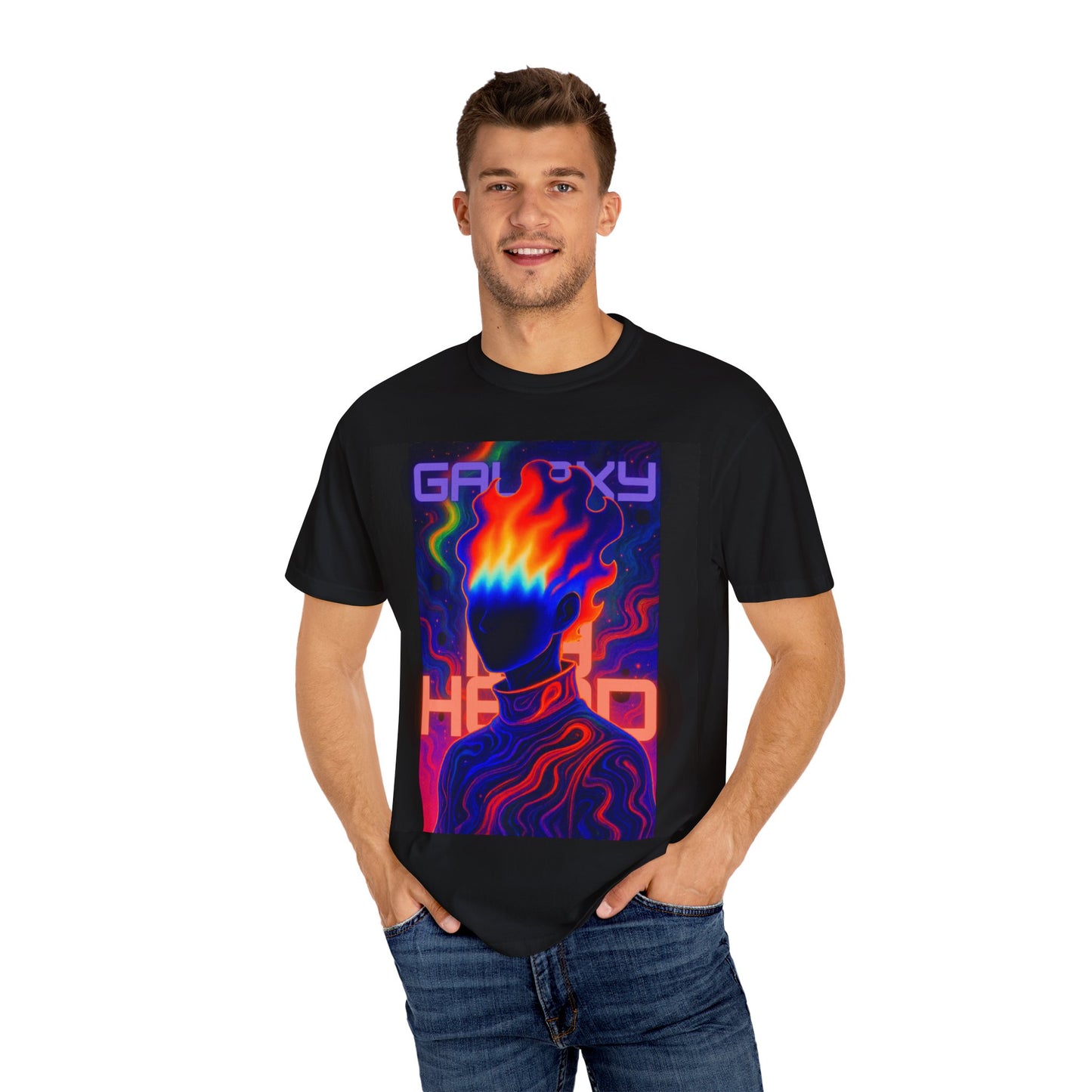 Galactic Vibes T-Shirt - Unisex Garment-Dyed Tee, Cosmic Art, Gift for Space Lovers, Trendy Apparel, Festival Wear