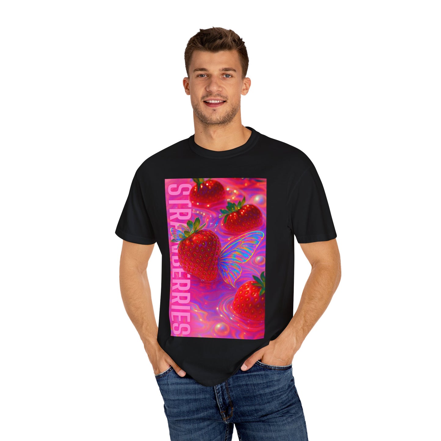 Vibrant Strawberry Dream T-Shirt, Fun Graphic Tee, Summer Vibes Shirt, Trendy Apparel, Fruit Lovers Gift