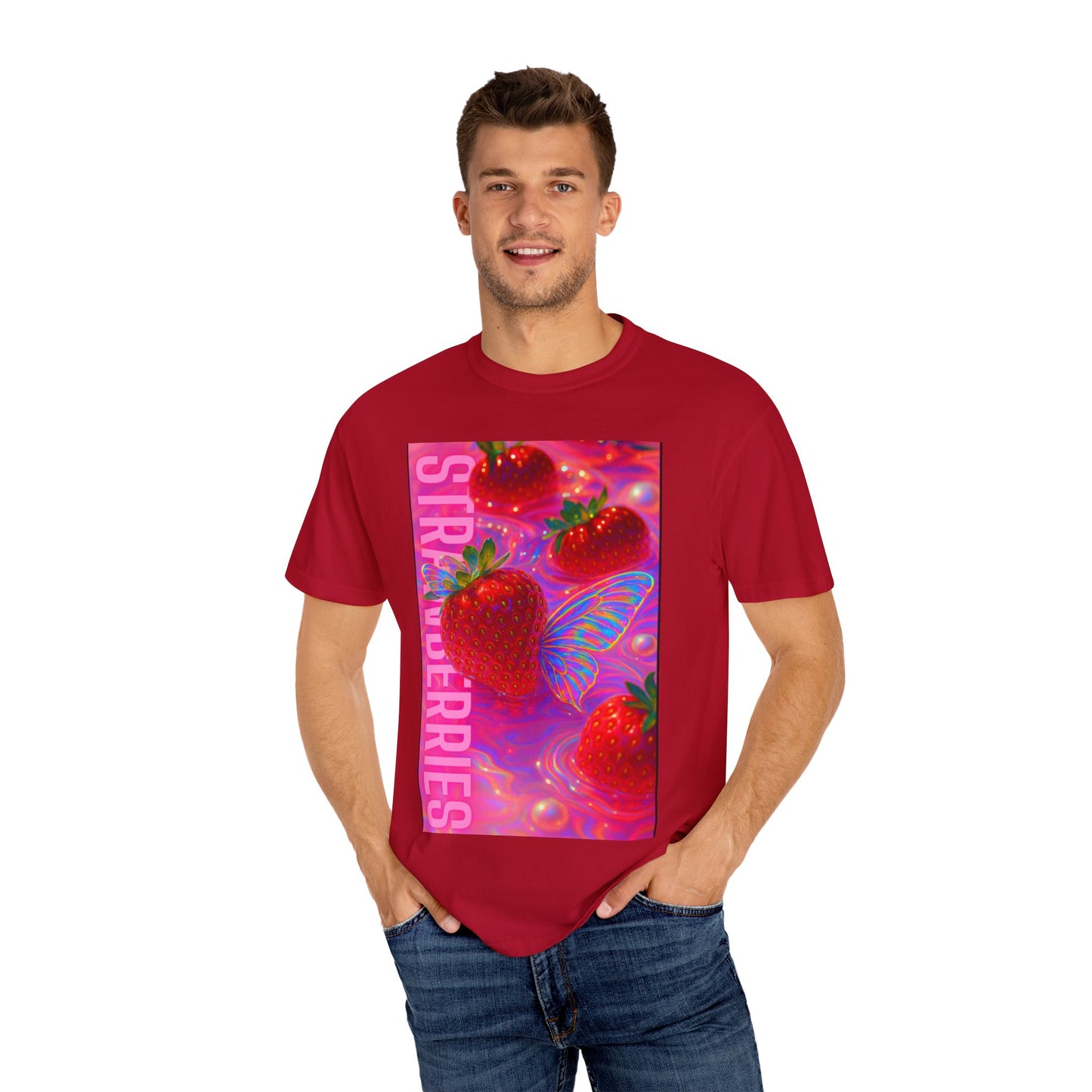 Vibrant Strawberry Dream T-Shirt, Fun Graphic Tee, Summer Vibes Shirt, Trendy Apparel, Fruit Lovers Gift